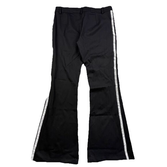 Dolls Kill Pants - Dolls Kill Poster Flare Pants Womens L Black Silver Sequins Gothic Punk Festival